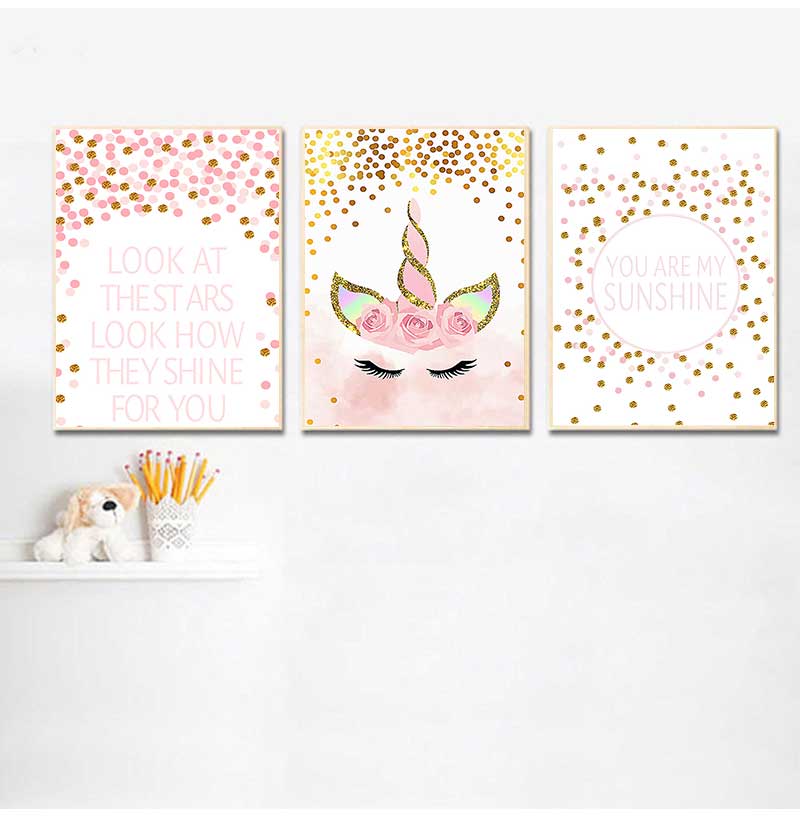 Baby Girl Nursery Quotes - لوحة فنية زخرفية لغرفة نوم الطفلة،