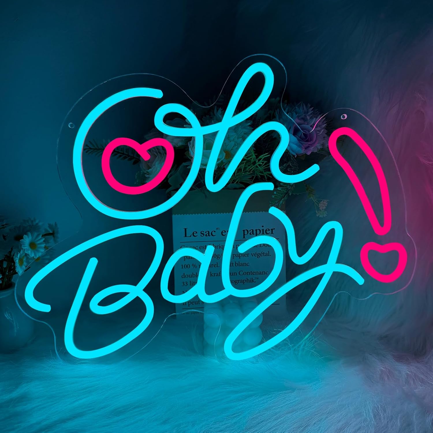 Baby Nursery Wall Lights - لافتة نيون LED على شكل قلب