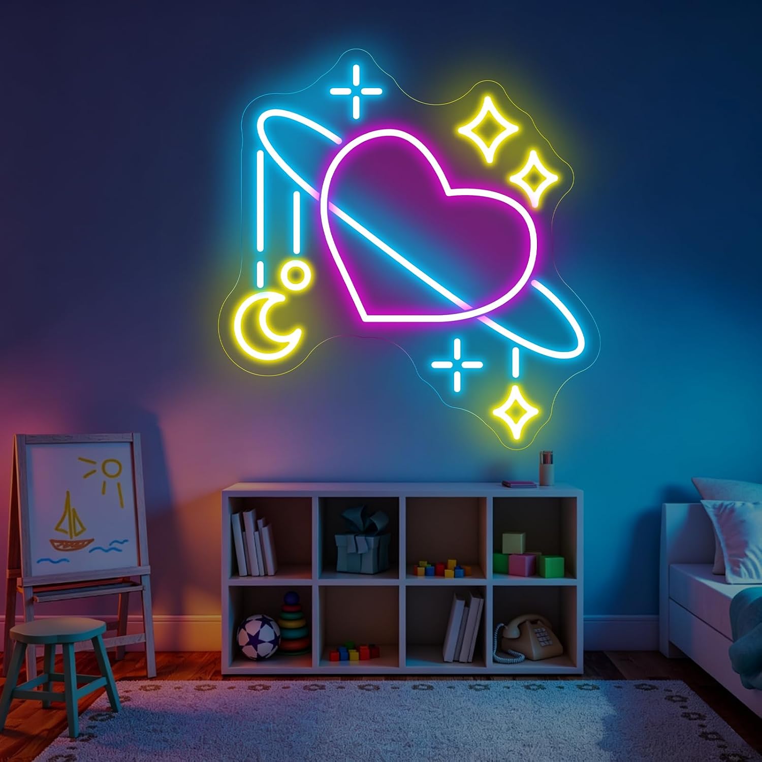 مصباح نيون على شكل كوكب فضائي، - مراجعة Baby Nursery Wall Lights وسعره