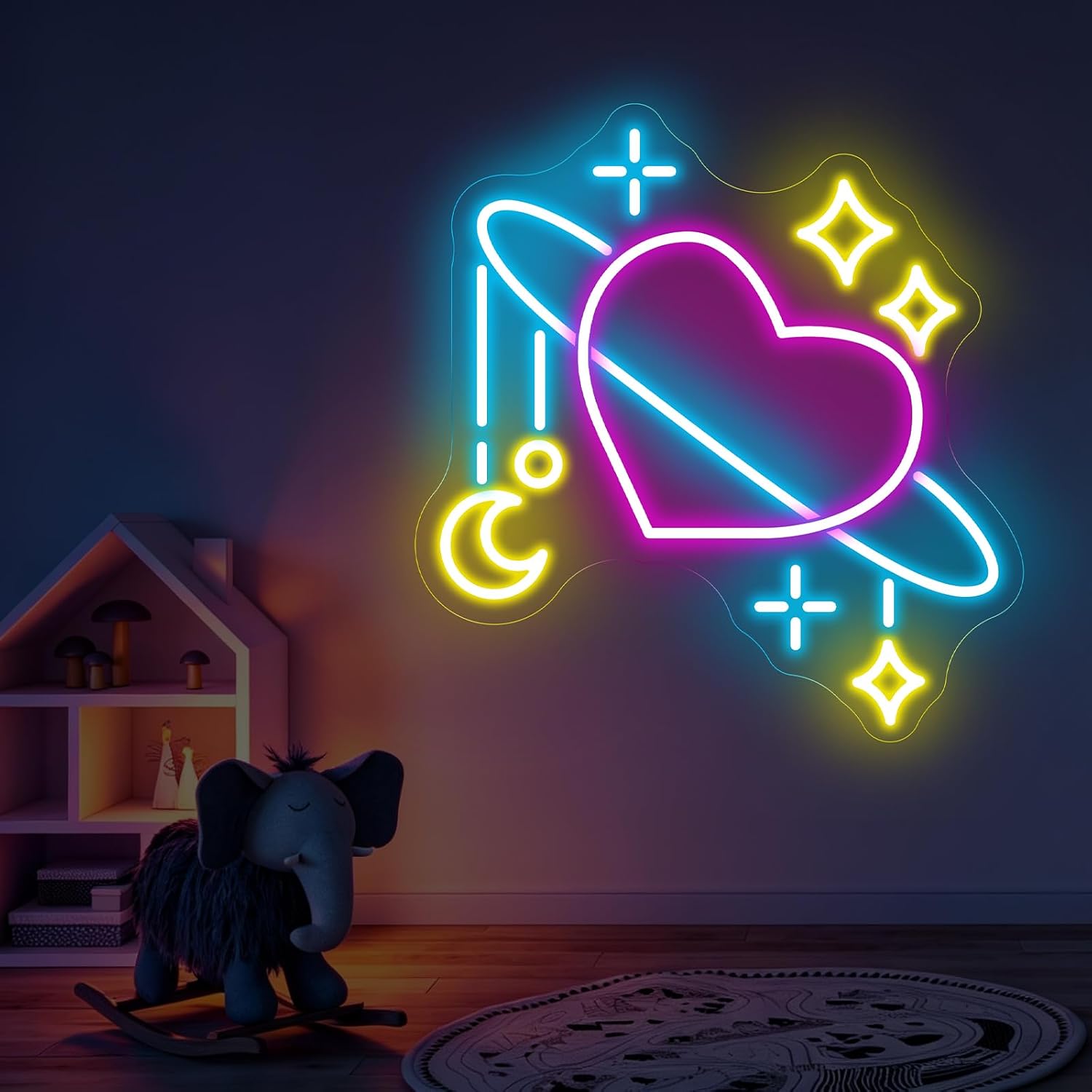 مصباح نيون على شكل كوكب فضائي، - مراجعة Baby Nursery Wall Lights وسعره