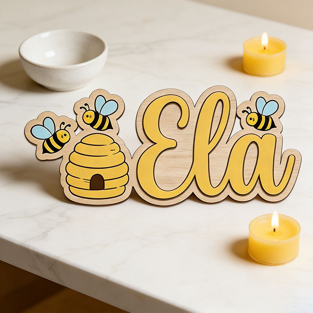 لافتة خشبية مخصصة على شكل خلية - مراجعة Baby Nursery Decor Girl وسعره
