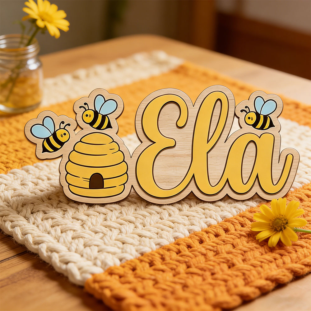 لافتة خشبية مخصصة على شكل خلية - مراجعة Baby Nursery Decor Girl وسعره