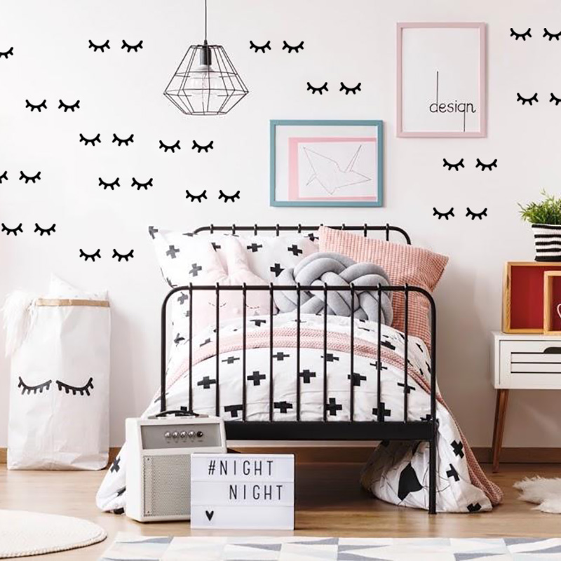 ملصقات جدارية لرموش لتزيين غرف - مراجعة Baby Girl Nursery Quotes وسعره